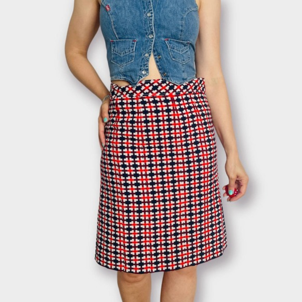 70s Red and Navy Skirt